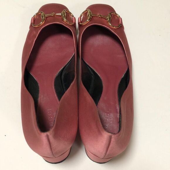 Vintage Gucci Pink Rose Satin Ballerina size 7B - Picture 6 of 8